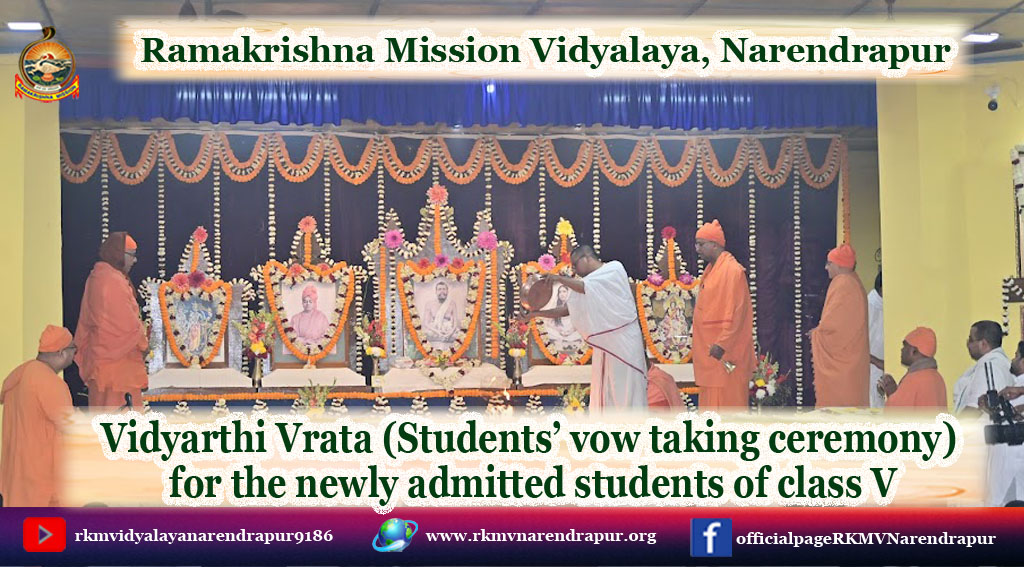 Vidyarthi Vrata (Students’ vow taking ceremony) for the newly admitted students of class V
